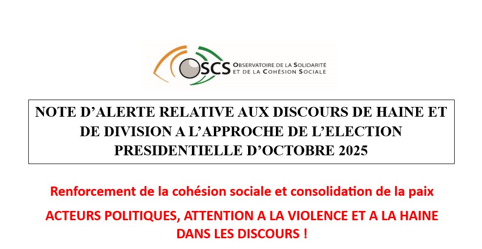 NOTE D'ALERTE